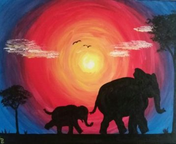 Elephants paint night by paint & cocktails