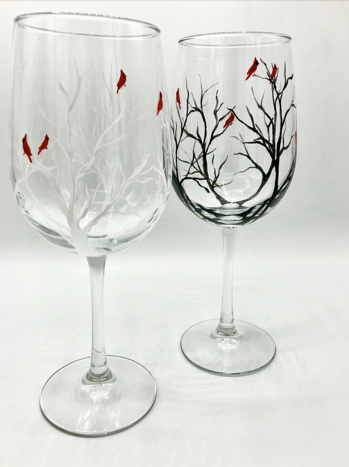 Cardinal Painted Wine Glasses - Paint & Cocktails
