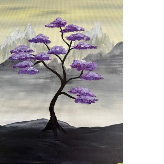 Paint Night Cambridge at Symposium Cafe Restaurant - "Zen In Bloom" - Mar 12th, 2025